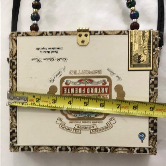 Vintage Arturo Fuente Handmade Upholstery Wooden Box Bead Handle W strap - Picture 12 of 16